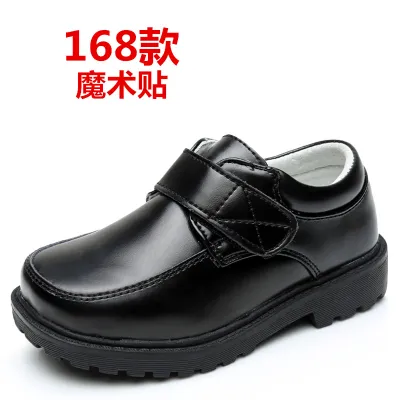 Kids Boys Fashion Casual Black Split Leather Shoes
