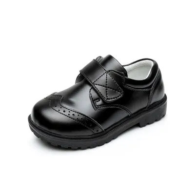 Kids Boys Fashion Casual Black Split Leather Shoes