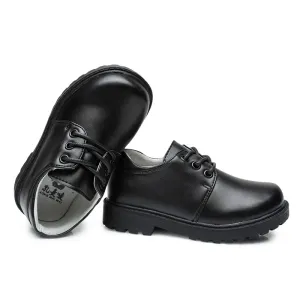 Kids Boys Fashion Casual Black Split Leather Shoes