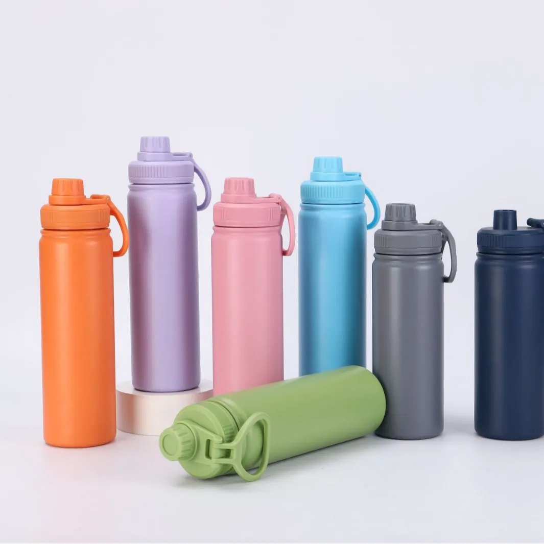 Fashion Simple Solid 304 Stainless Steel Outdoor Thermos Cup with Screw Cap 18-64Oz