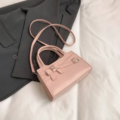 Women Fashion Casual Solid Color Small Square Handbag with Zipper