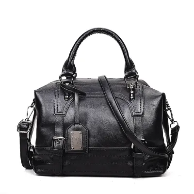 Women Fashion Casual Retro Large Capacity PU Handbag