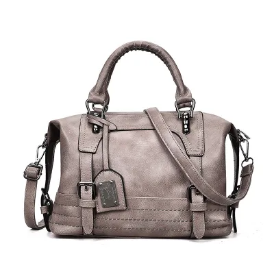 Women Fashion Casual Retro Large Capacity PU Handbag