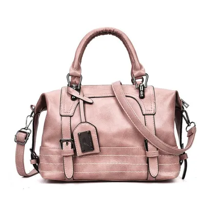 Women Fashion Casual Retro Large Capacity PU Handbag