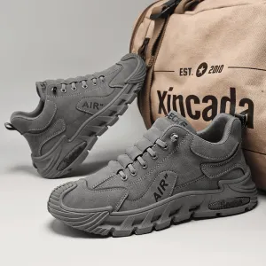 Men's Casual Fashion Round-Toe Platform Sneakers with Mesh Lining