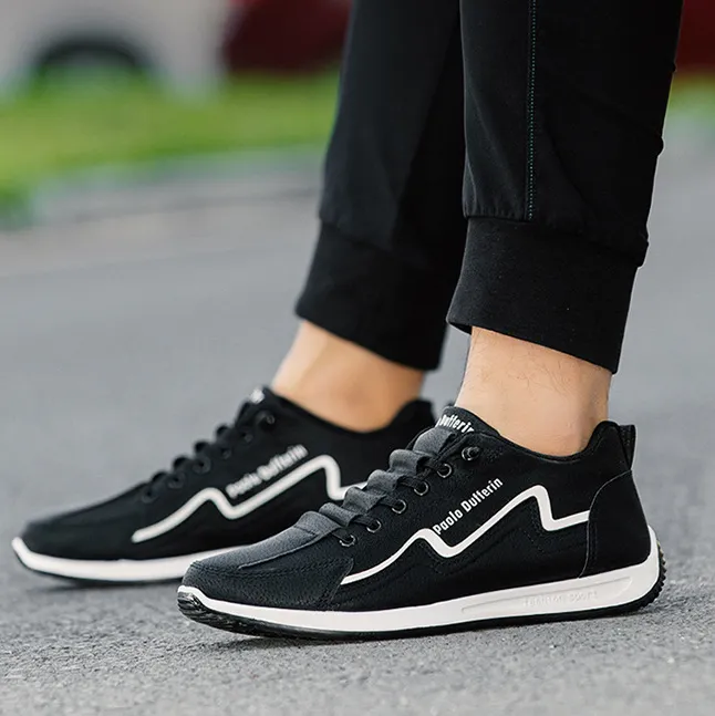 Men's Fashion Casual Breathable Flat Sneakers EVA Sole Mesh Lining PU Upper