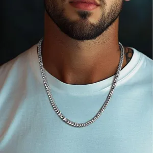 Men Fashion Simple Hip Hop Cuban Chain Stainless Steel Necklace
