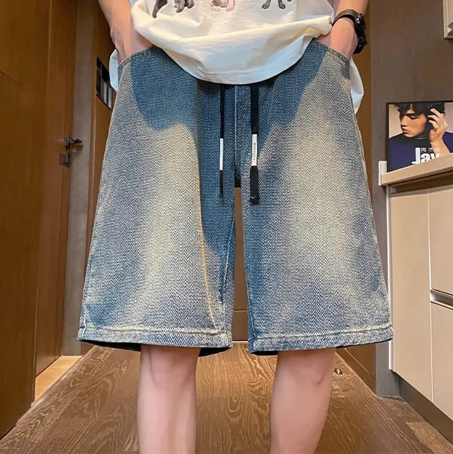 Men Fashion Casual Summer Loose Denim Shorts