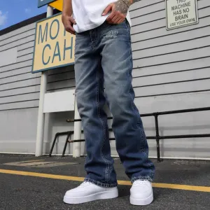 Men's Fashion Washed Loose Straight Jeans