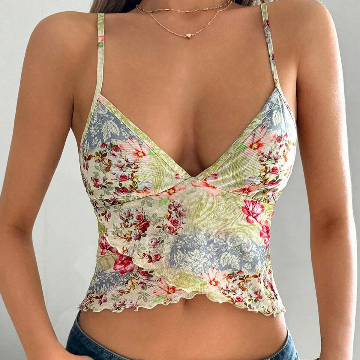 Women Fashion Sexy Spring And Summer Printed Camisole