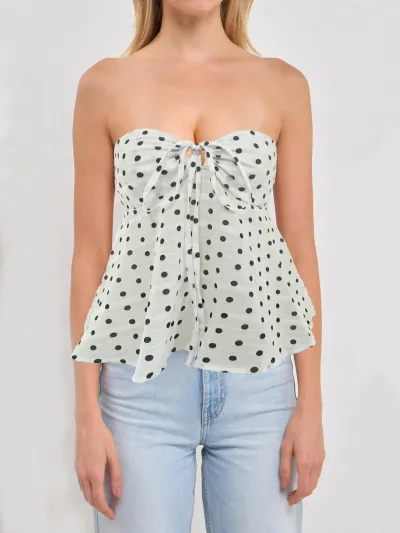 Women Fashion Sexy Summer Flower Printed Lace-Up Backless Tube Top