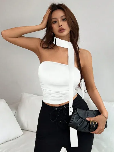 Women Fashion Sexy Leopard Print Tight Tube Top