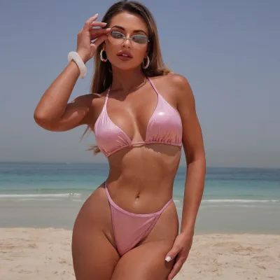 Women Sexy Solid Color Bikini Beach Swimwear