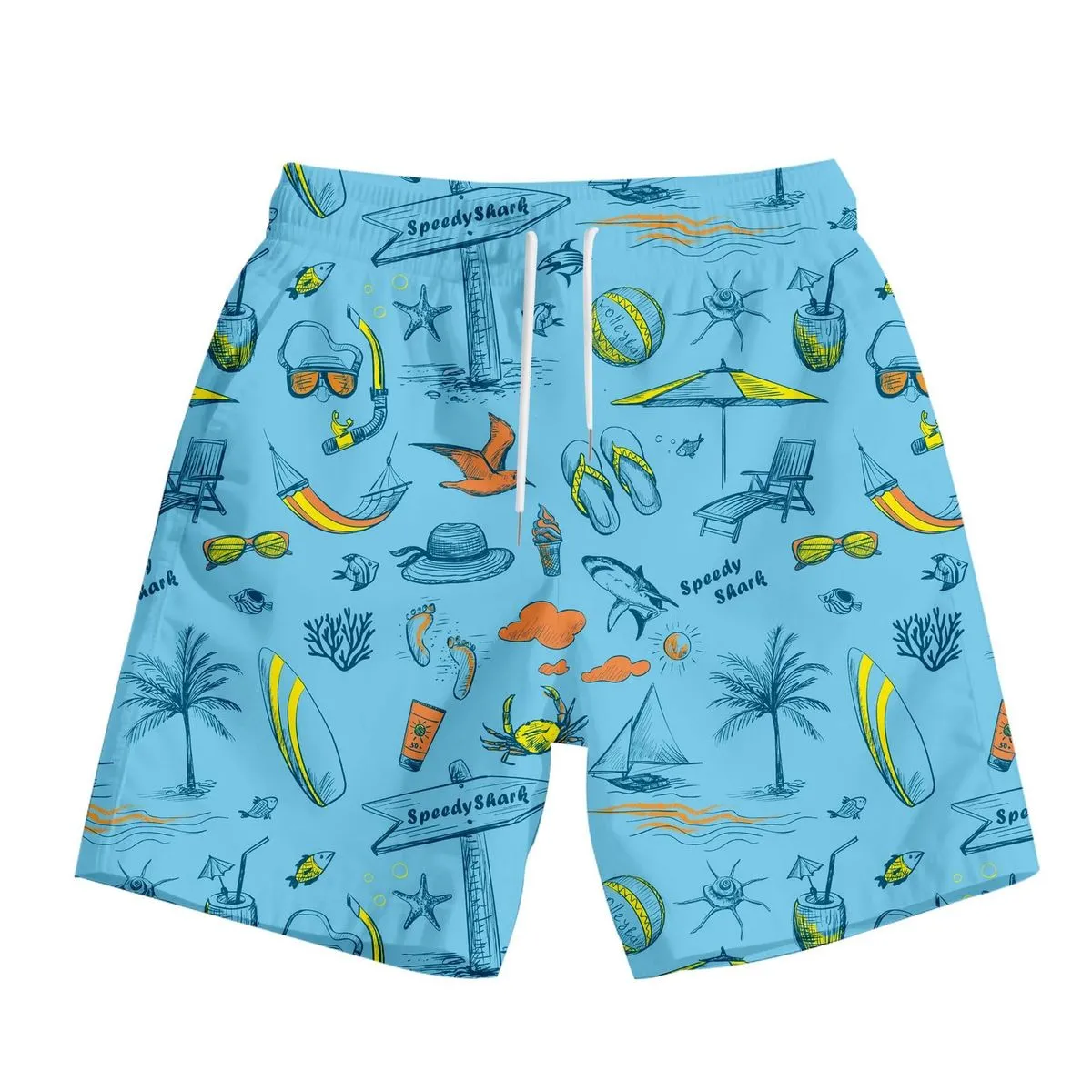 Men Fashion Casual Summer 3d Digital Print Quick Dry Breathable Shorts