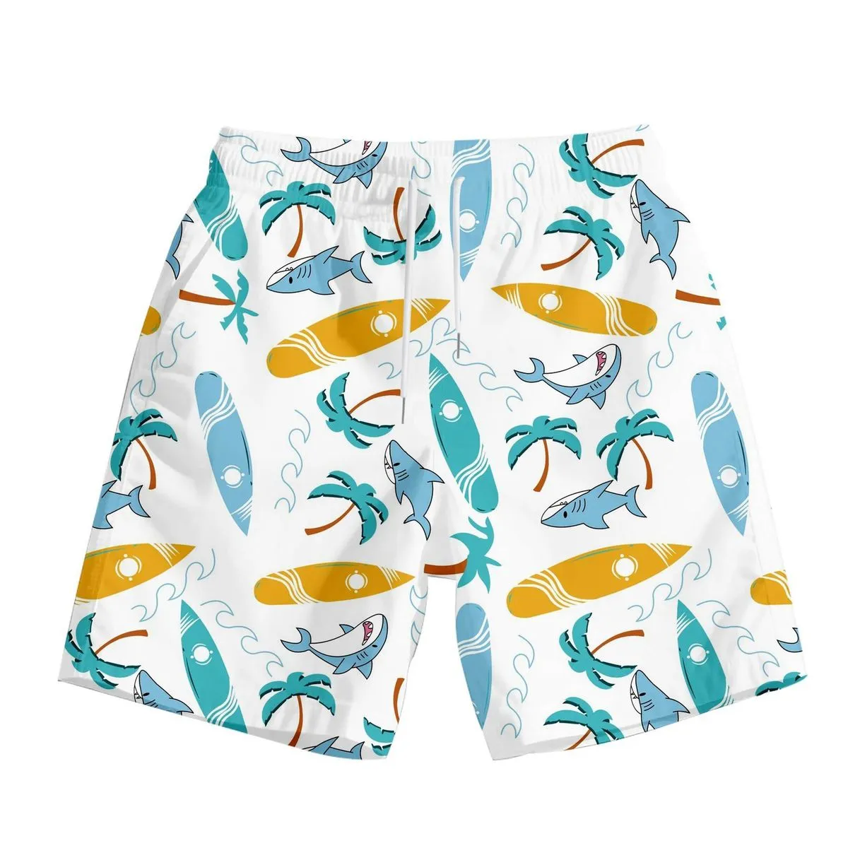 Men Fashion Casual Summer 3D Digital Shark Print Quick Dry Breathable Shorts