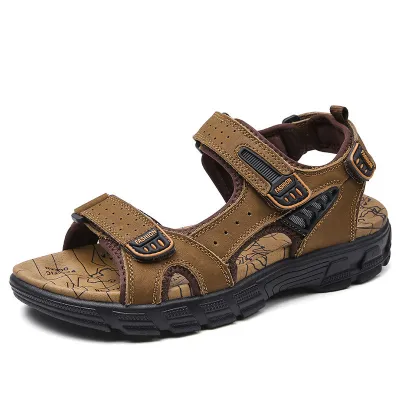 Men's Fashion Casual Retro Thick Bottom Velcro Sandals