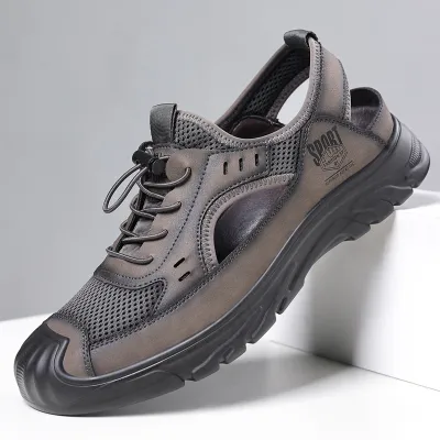 Men Fashion Summer Hollow Breathable Soft Sole Sandals Slip On