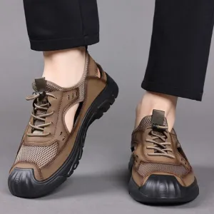 Men Fashion Summer Hollow Breathable Soft Sole Sandals Slip On