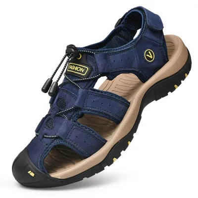 Casual Velcro Beach Sandals for Men with Thick Sole