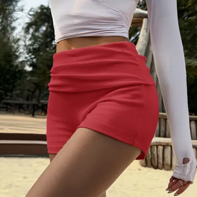 Women Fashion Casual Simple Solid Color Shorts