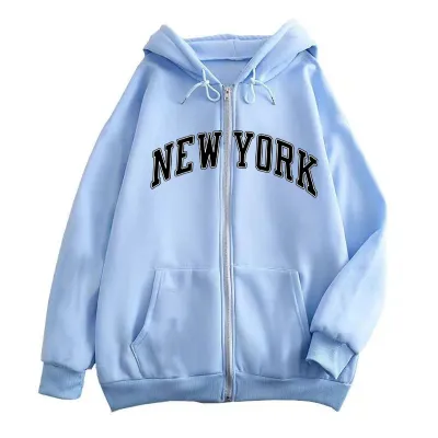 Fashion Casual Letter Printed Zipper Long-Sleeve Hoodies