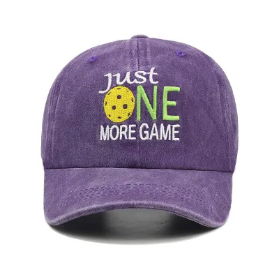 Fashion Casual Pickleball Embroidered Adjustable Washed Baseball Cap