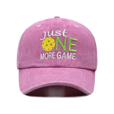 Fashion Casual Pickleball Embroidered Adjustable Washed Baseball Cap