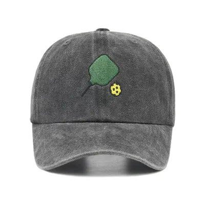 Fashion Casual Washed Pickleball Embroidered Adjustable Baseball Cap