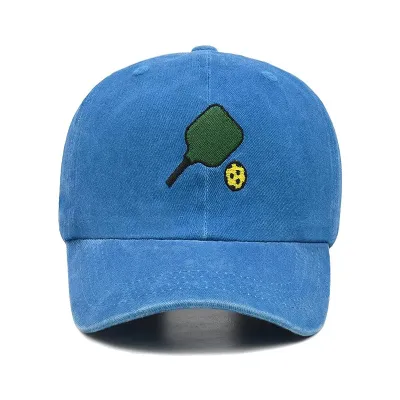 Fashion Casual Washed Pickleball Embroidered Adjustable Baseball Cap