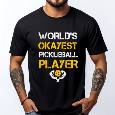 Men Fashion Casual Funny Pick Ball Graphic Printed Cotton Breathable Short-Sleeve T-Shirt