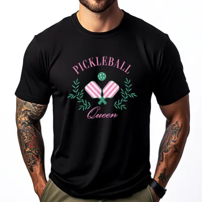 Men Fashion Casual Funny Pick Ball Graphic Printed Cotton Breathable Short-Sleeve T-Shirt