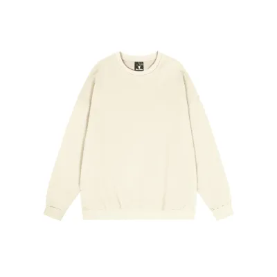 Men Fashion Casual Simple Solid Color Round Neck Long Sleeve Loose-Fitting Twill Fabric Sweatshirt