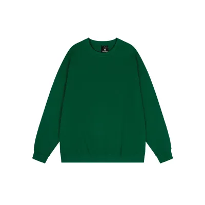 Men Fashion Casual Simple Solid Color Round Neck Long Sleeve Loose-Fitting Twill Fabric Sweatshirt