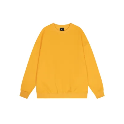 Men Fashion Casual Simple Solid Color Round Neck Long Sleeve Loose-Fitting Twill Fabric Sweatshirt