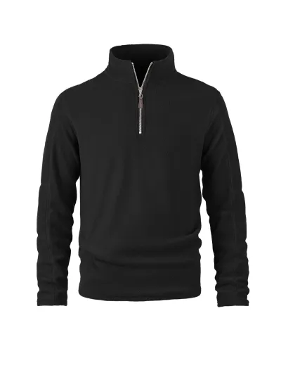 Men's Fashion Casual Autumn Winter Fleece Zipper Stand Collar Long-Sleeve Sweatshirt