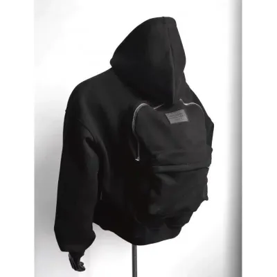 Men's Fashion Creative Spring Solid Color Backpack Design Long-Sleeve Hoodies