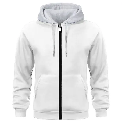 Men's Fashion Casual Autumn Solid Color Zipper Long Sleeve Fleece Hoodies Cardigan