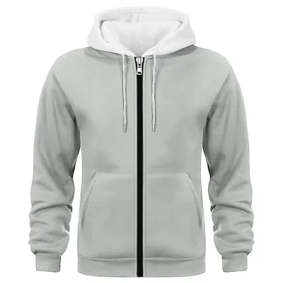 Men's Fashion Casual Autumn Solid Color Zipper Long Sleeve Fleece Hoodies Cardigan