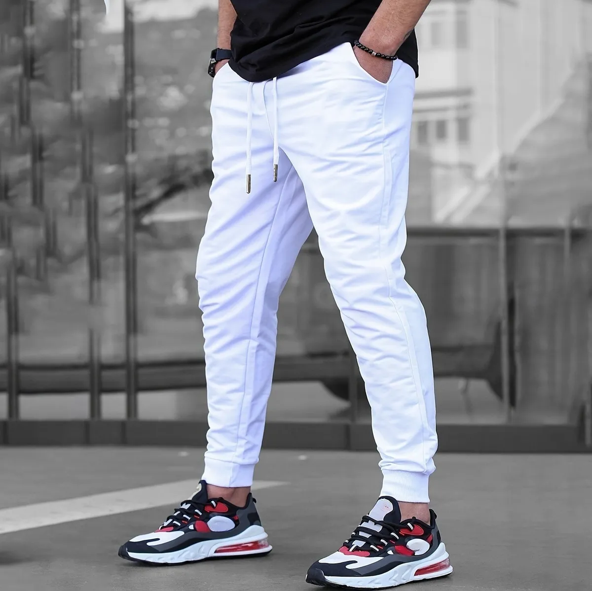 Men's Casual Solid Color Lightweight Breathable Pants Loose Fit Long