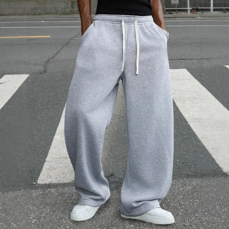 Men's Casual Solid Color Loose Drawstring Pants