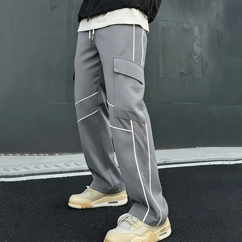 Men's Fashion Casual Multi-Pocket Straight Pants