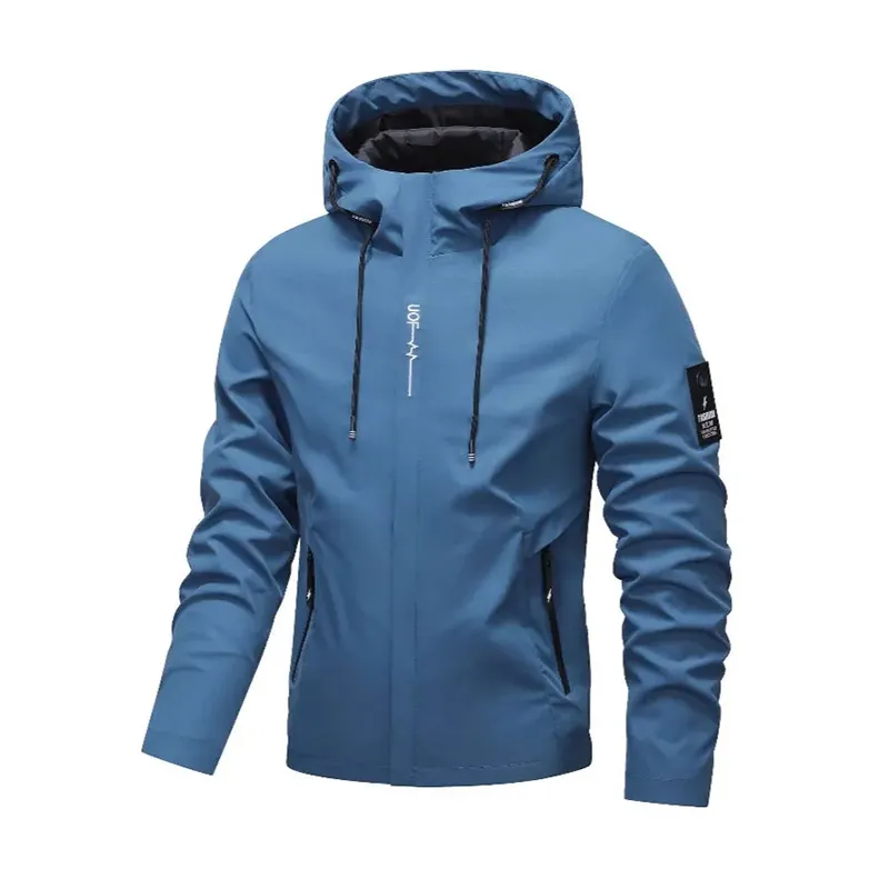 Men's Casual Spring Solid Color Long-Sleeve Stand Collar Coat