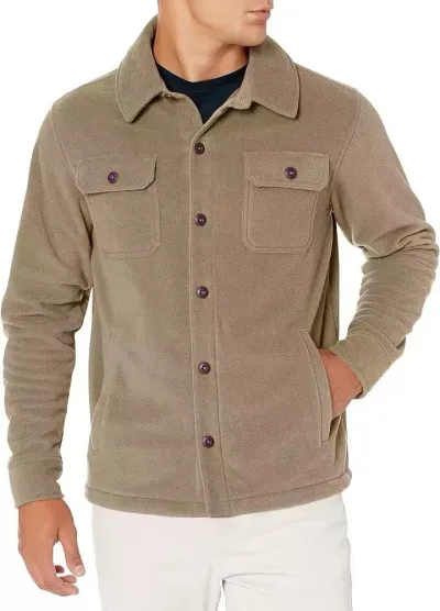 Men's Fashion Casual Solid Color Lapel Long Sleeve Button Multi-Pocket Jacket