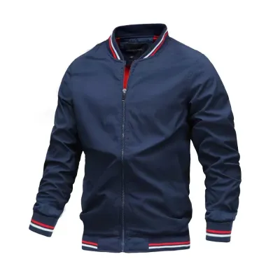 Men's Exercise Casual Thin Long-Sleeve Zipper Jacket in Solid Color