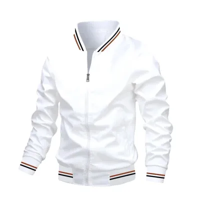 Men's Exercise Casual Thin Long-Sleeve Zipper Jacket in Solid Color