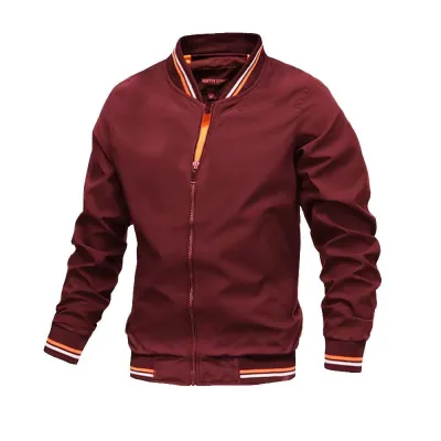 Men's Exercise Casual Thin Long-Sleeve Zipper Jacket in Solid Color