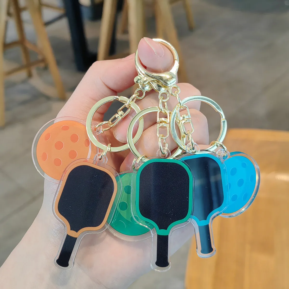 Fashion Fun Pickleball Paddle Keychain Jewelry Keychain