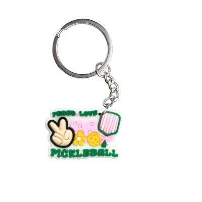 Fashion Creative Pickleball Pendant Keychain Soft Rubber PVC