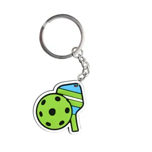 Fashion Creative Pickleball Pendant Keychain Soft Rubber PVC