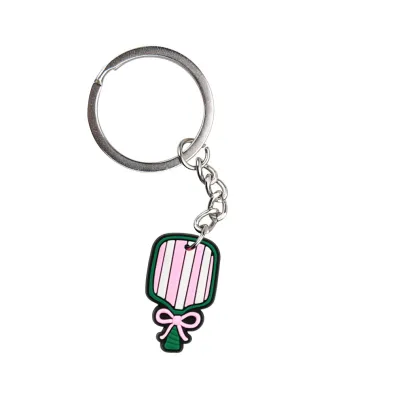Fashion Creative Pickleball Pendant Keychain Soft Rubber PVC